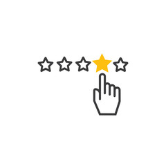 Isolated rating icon on white background. Concept of favorite, consumer and service.