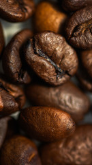 coffee frame of roasted beans in the brown colors natural background