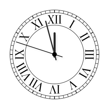Old clock on black background. Vector illustration