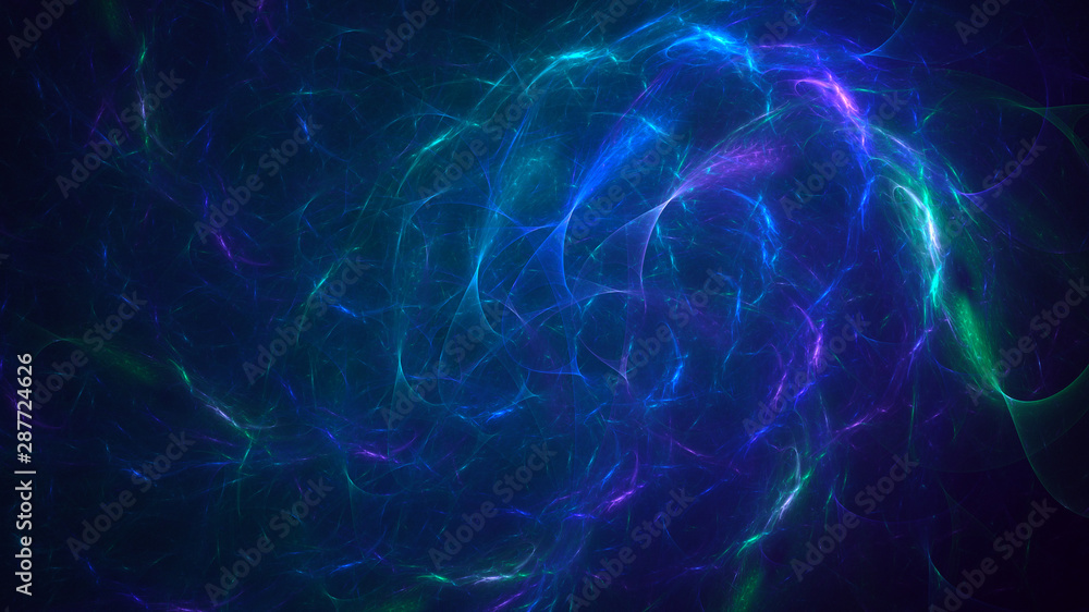 Poster 3d rendering abstract colorful fractal light background