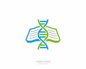 DNA book student Logo vector design template