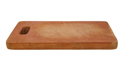 Used wooden board isolated on white background