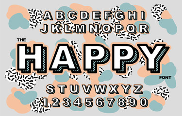 80 s retro alphabet font. Vintage Alphabet vector 80 s, 90 s Old style graphic.
