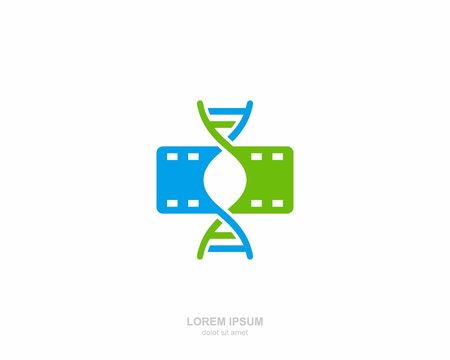 DNA film Logo vector design template
