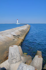 Concrete road to Odessa lighthouse.