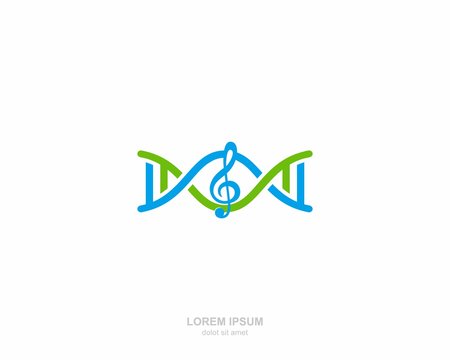 DNA music Logo vector design template