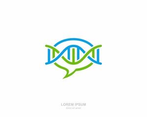 DNA chat Logo vector design template