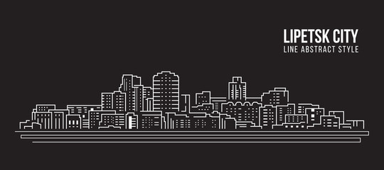 Obraz premium Cityscape Building Line art Vector Illustration design - lipetsk city