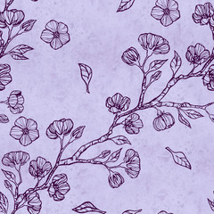 Seamless pattern of beautiful flowers for background, wallpaper, fabric, gift paper design. Botanical illustration