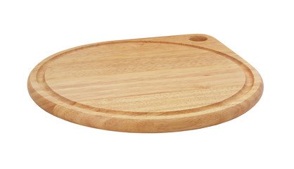Round cutting board isolated on white background