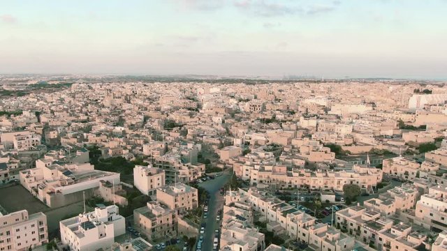 aerial view of the Zurrieq Village, Malta, drone over the village