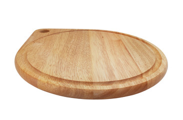 Wooden cutting board isolated on white background