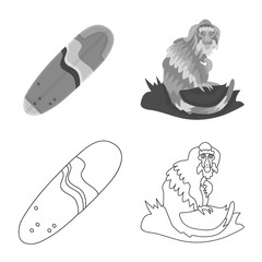 Isolated object of and travel logo. Set of and traditional stock symbol for web.