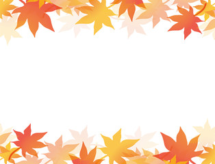 紅葉のフレーム　秋の背景素材　テンプレート
