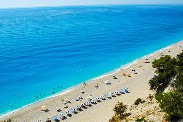 High View of the Sea at Lefkada, Ekkremnoi beach, Greece
