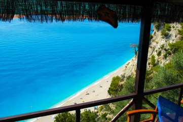 High View of the Sea at Lefkada, Ekkremnoi beach, Greece