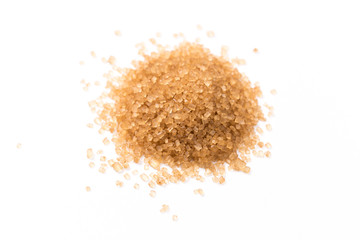 brown sugar isolated on white background. Top view.