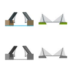 Isolated object of connection and design logo. Collection of connection and side vector icon for stock.