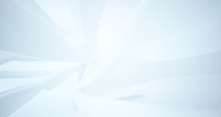 White smooth abstract architectural background. 3D illustration and rendering