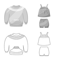 Vector design of fashion and garment icon. Set of fashion and cotton stock symbol for web.