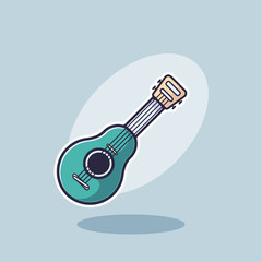 Guitar icon. Cartoon vector illustration