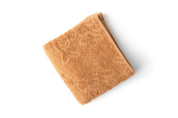 Fototapeta na wymiar Brown kitchen towel isolated on white background.