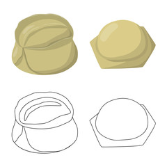 Isolated object of products and cooking symbol. Collection of products and appetizer vector icon for stock.