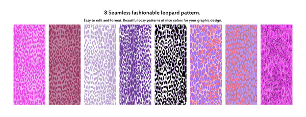 Seamless animal pattern skin fur vector pack.