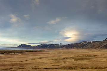 Views of the glacier Snaefellsjökull in Iceland
