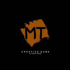 M T MT Initial logo template vector. Letter logo concept with background template.