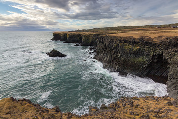 Views near the town of Arnastapi in Iceland 