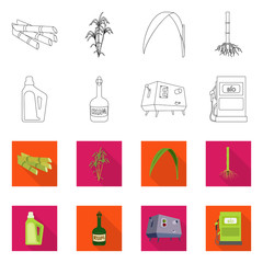 Vector design of farm and agriculture icon. Collection of farm and technology stock vector illustration.