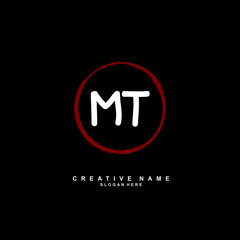 M T MT Initial logo template vector. Letter logo concept with background template.
