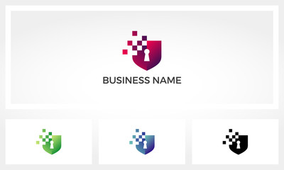 Eroded Pixel On The Shield With Keyhole Logo