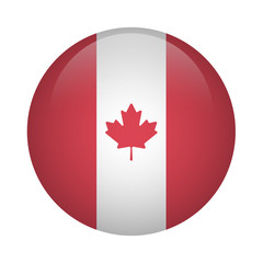 Obraz premium Round flag icon - Canada