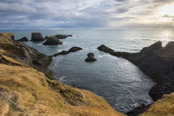 Views near the town of Arnastapi in Iceland 