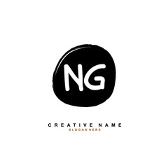 N G NG Initial logo template vector. Letter logo concept with background template.