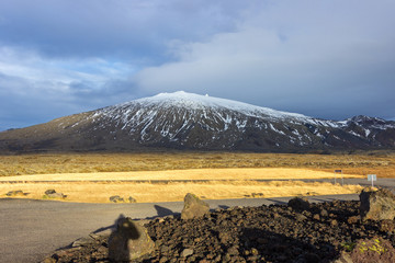 Views of the glacier Snaefellsjökull in Iceland