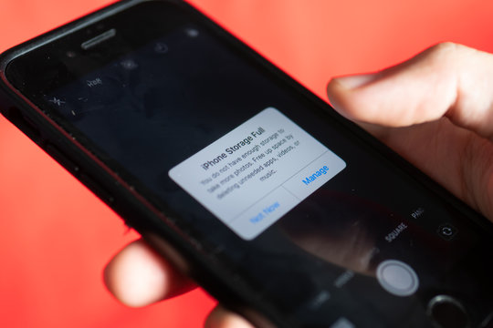 Bangkok, Thailand - July 2, 2019: IPhone 7 Showing Its Screen With Pop-up Notification With A Message 