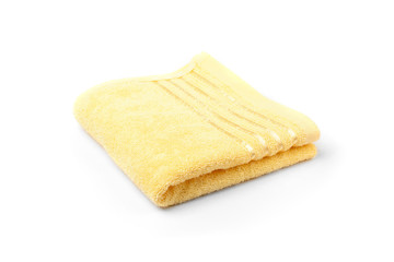 Bathroom towel isolated on white background.