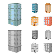 Vector illustration of construction and building icon. Collection of construction and estate stock vector illustration.