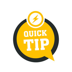 Yellow quick tips logo, icon or symbol with graphic elements suitable for web or documents