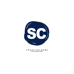 S C SC Initial logo template vector. Letter logo concept with background template.