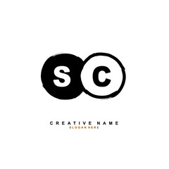 Obraz premium S C SC Initial logo template vector. Letter logo concept with background template.