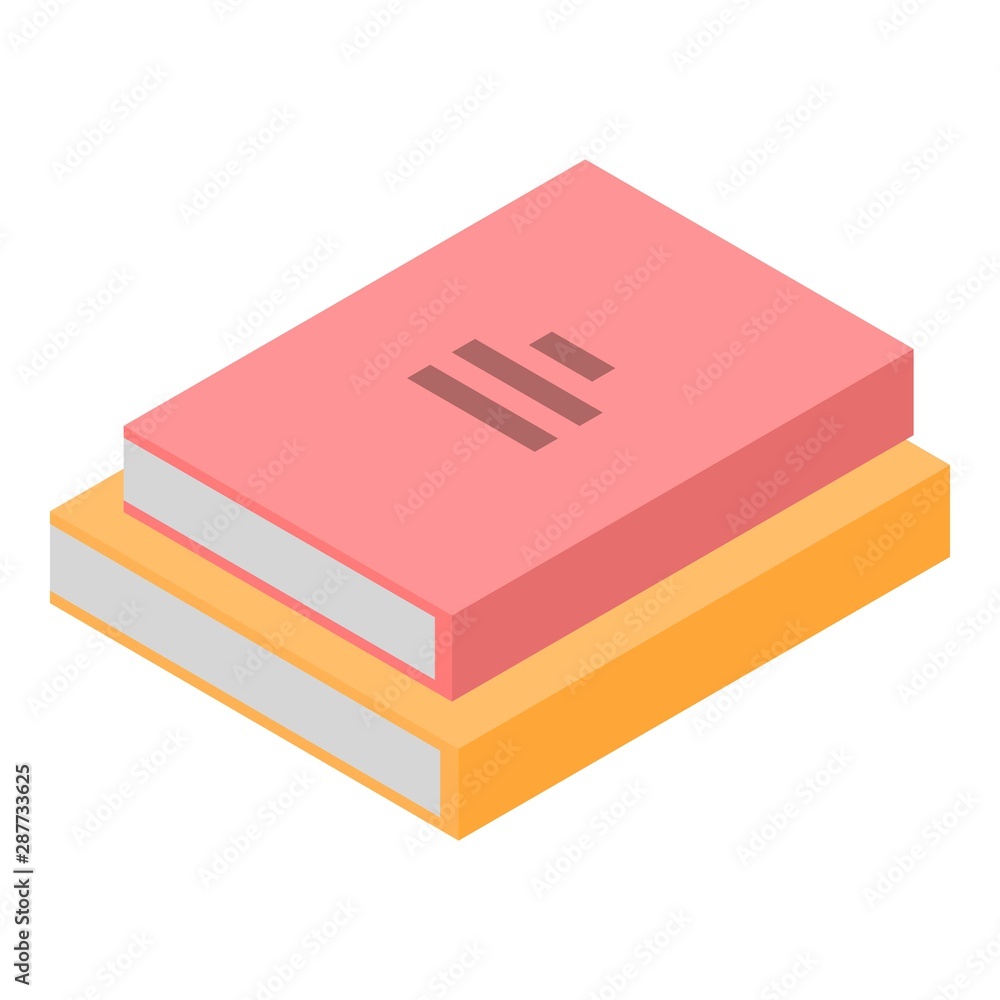 Poster stack books icon. isometric of stack books vector icon for web design isolated on white background