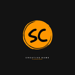 S C SC Initial logo template vector. Letter logo concept with background template.