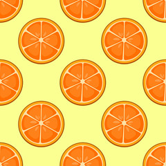 Seamless pattern with orange slices for fabric, wallpaper, tableclothes, web design. - 287734206