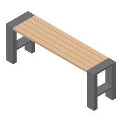 Street bench icon. Isometric of street bench vector icon for web design isolated on white background