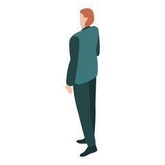 Business woman icon. Isometric of business woman vector icon for web design isolated on white background