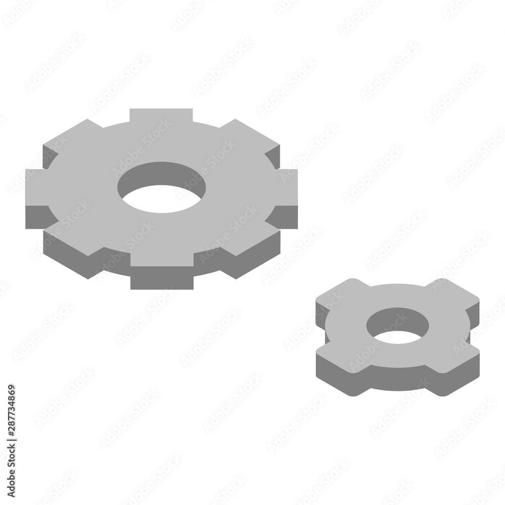 Poster gear system icon. isometric of gear system vector icon for web design isolated on white background